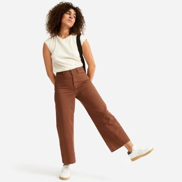 Everlane Pants - Everlane The Lightweight Wide-Leg Crop Chino - Size 6